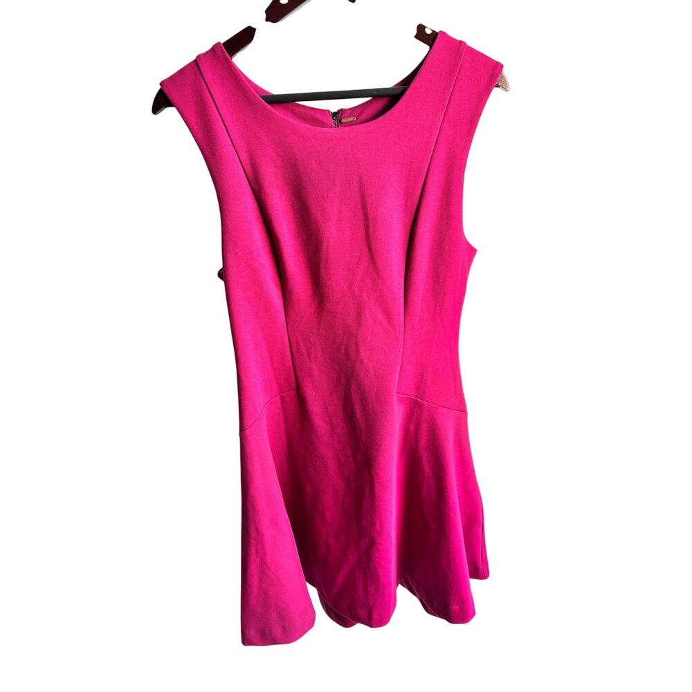 Free People Pink Fit & Flare Dress Sleeveless Zip Back Mini-Small